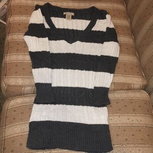 Grey and white sweater